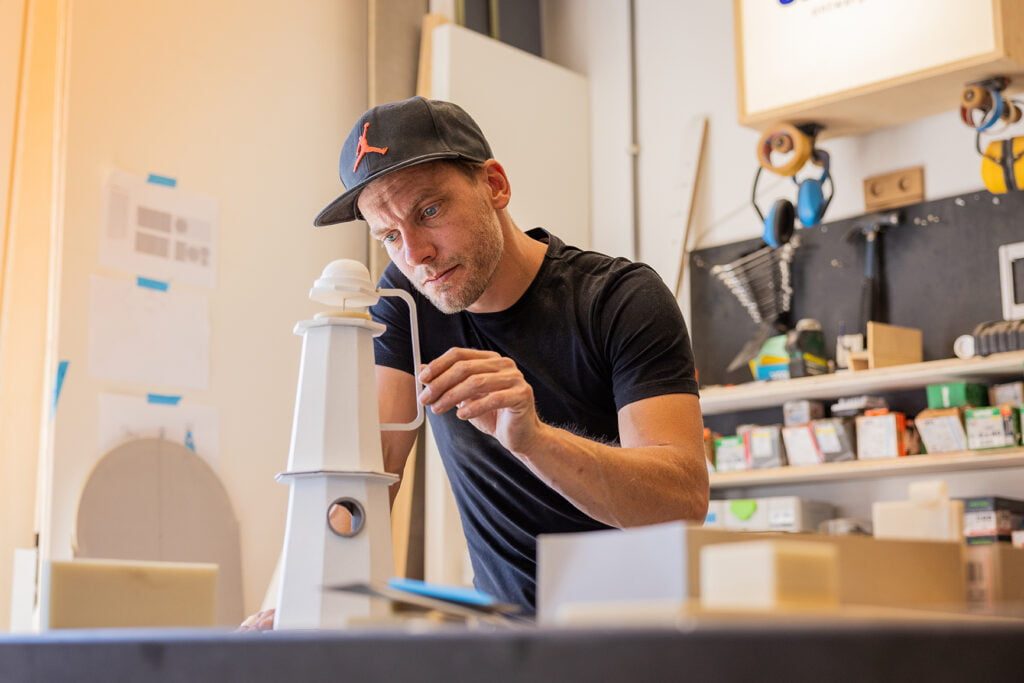 De Dromer, zelfportret in vuurtoren.